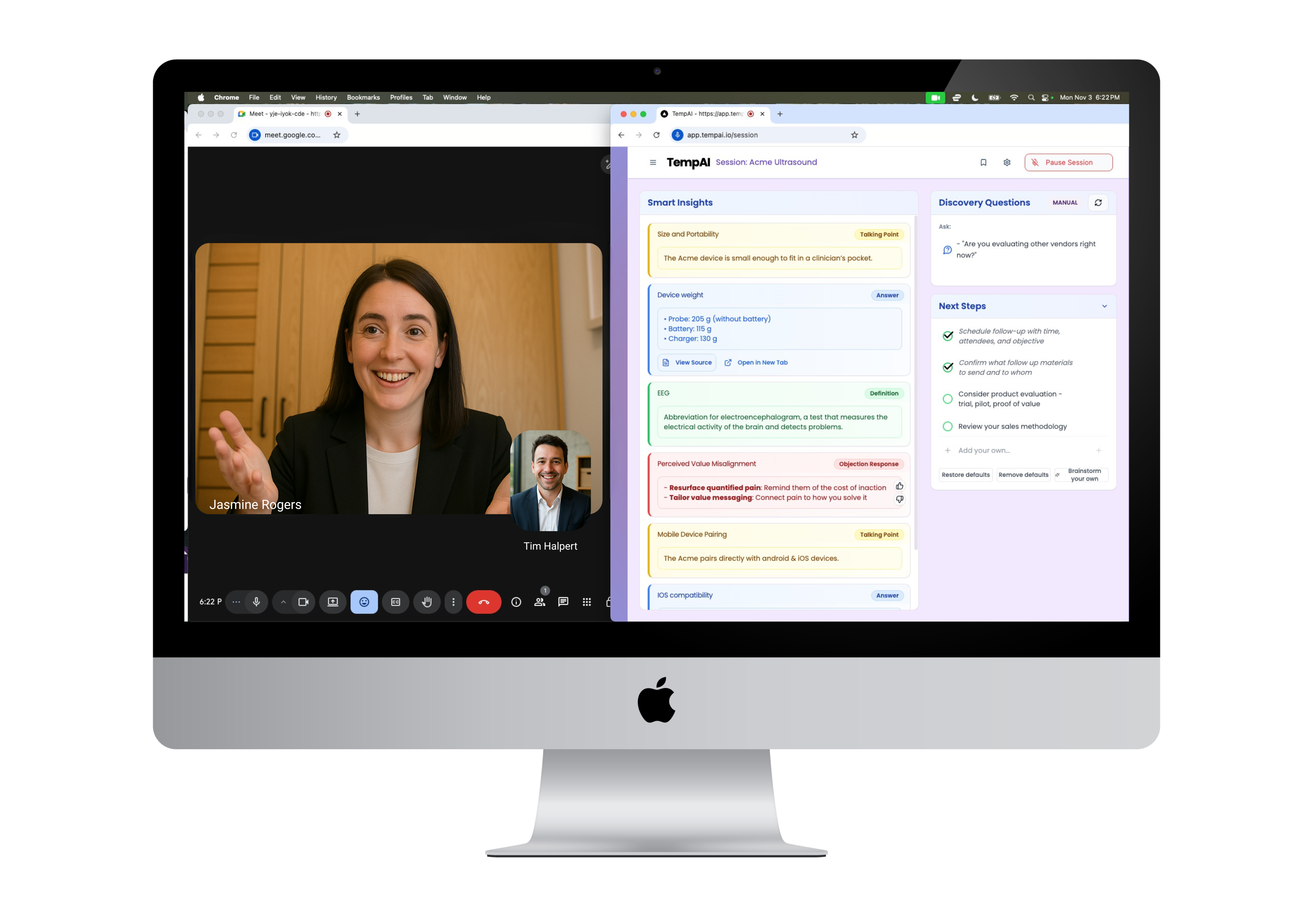 TempAI landing page preview