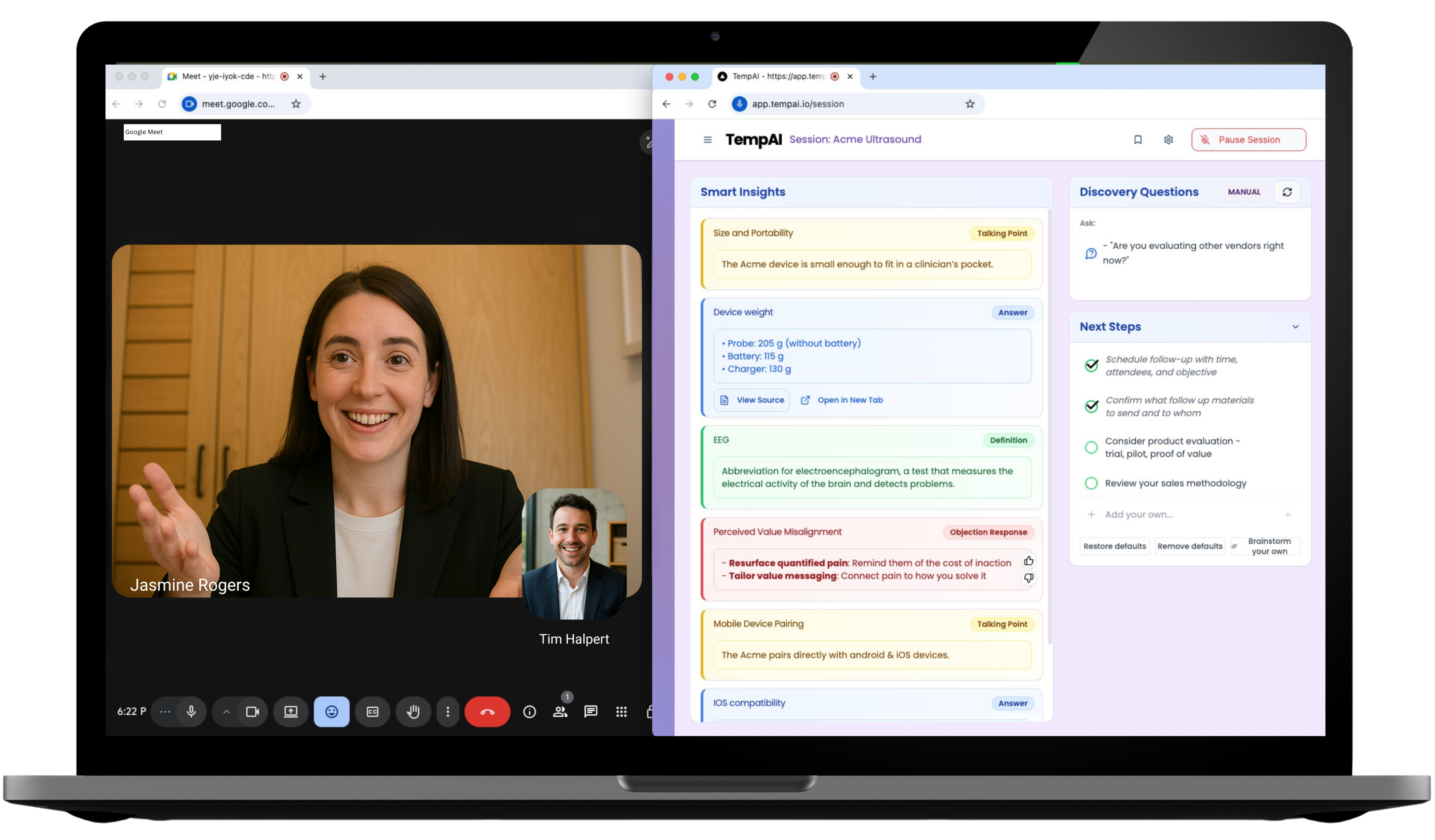 TempAI landing page preview